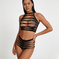 Love In Leather LIN016 Strappy Two Piece Set One Size - MULTIPLE COLOURS