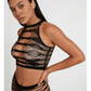 Love In Leather LIN016 Strappy Two Piece Set One Size - MULTIPLE COLOURS
