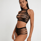 Love In Leather LIN016 Strappy Two Piece Set One Size - MULTIPLE COLOURS