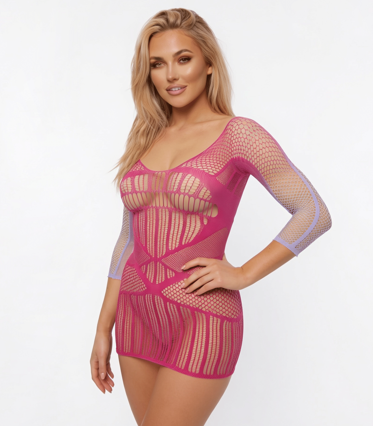 Love In Leather LIN020 SWEET TOOTH Berry Cobbler Ombré Dress One Size