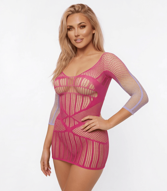 Love In Leather LIN020 SWEET TOOTH Berry Cobbler Ombré Dress One Size