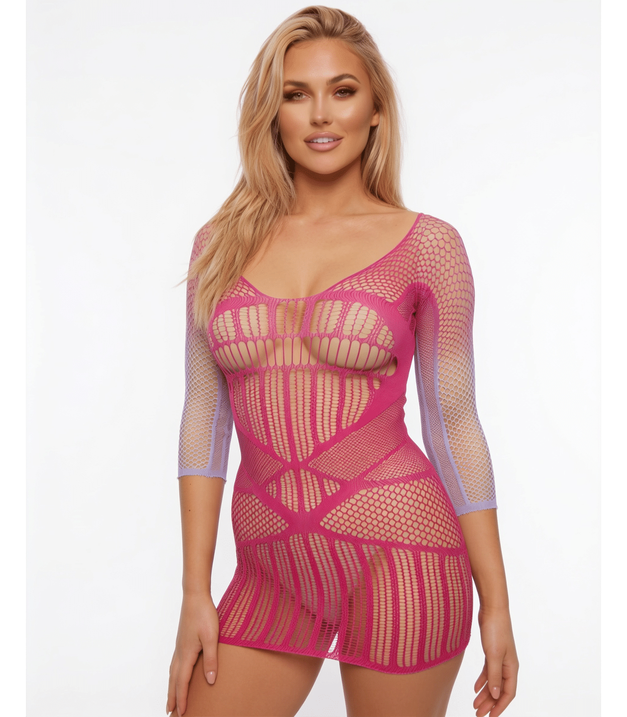 Love In Leather LIN020 SWEET TOOTH Berry Cobbler Ombré Dress One Size