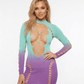 Love In Leather LIN021 SWEET TOOTH Grape Bubblegum Ombré Dress One Size