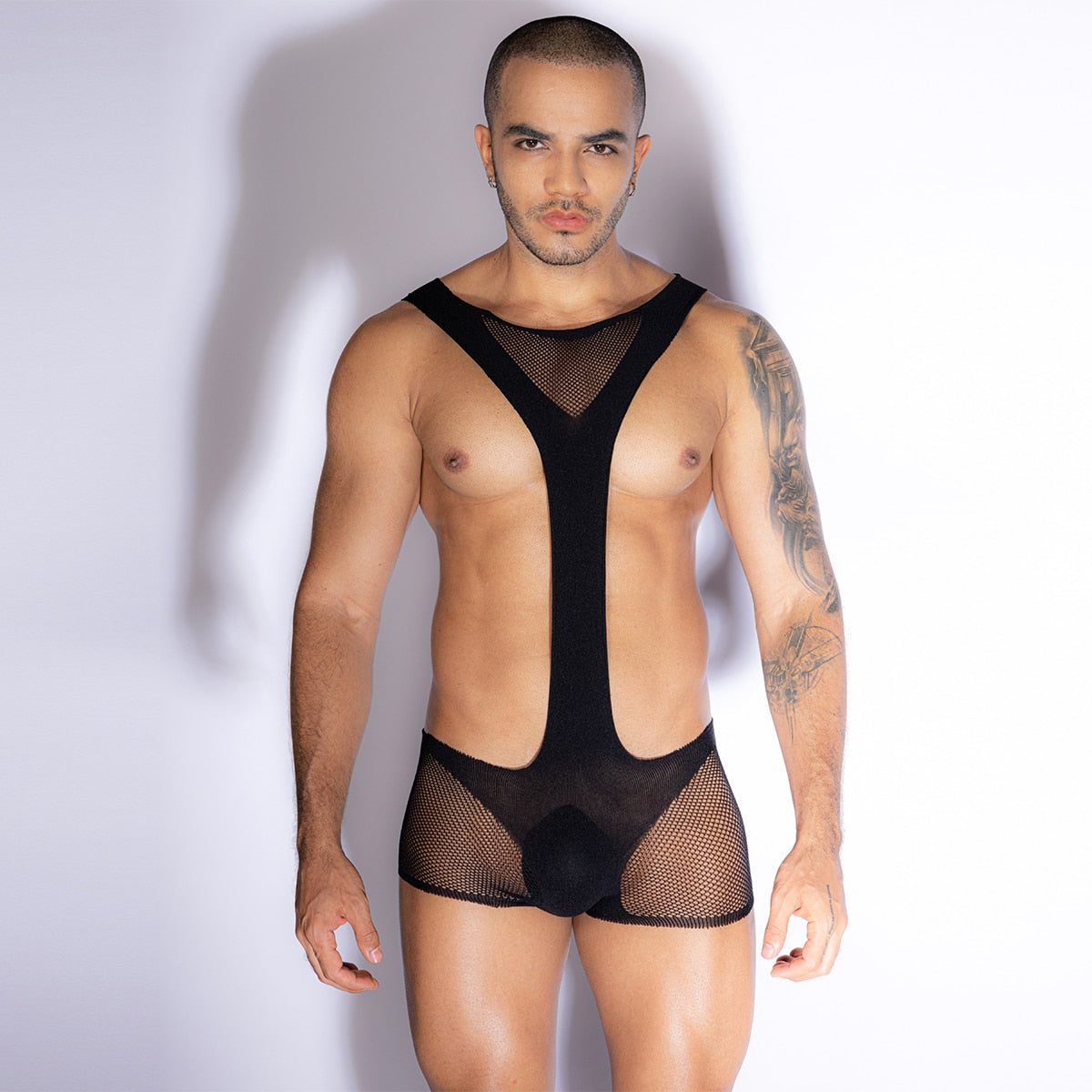 Love In Leather Mens Stocking One Piece Black One Size