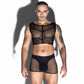 Love In Leather LIN130 Mens Sleeveless Top & Trunks One Size