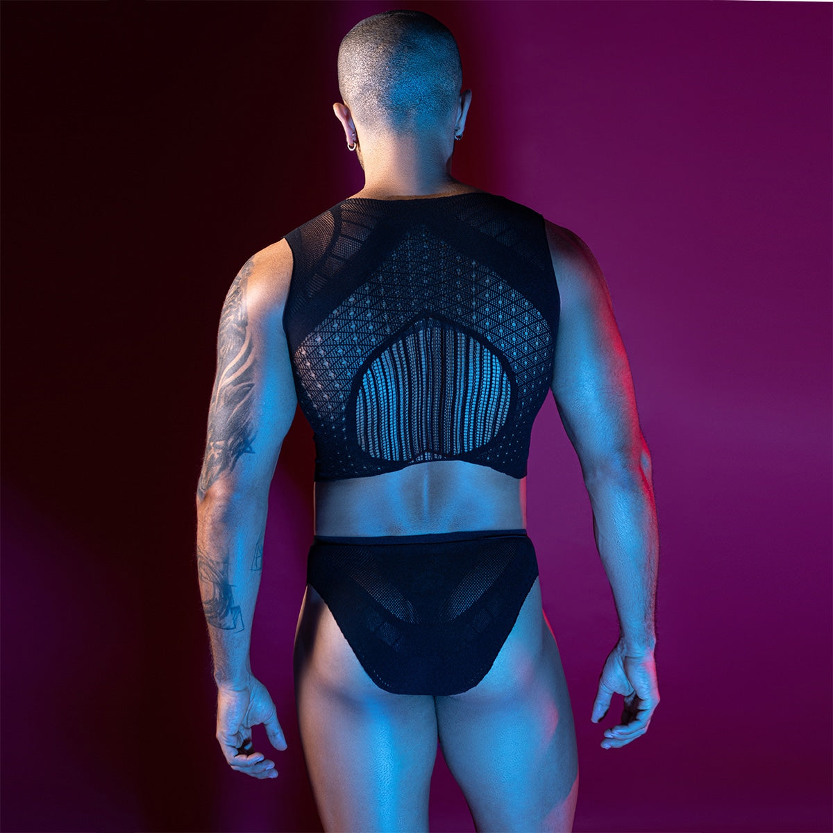Love In Leather LIN130 Mens Sleeveless Top & Briefs One Size