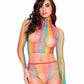 Cindy Love Two Piece Rainbow Bodystocking Set Size OS