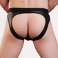 Love In Leather Mens Wet Look Jock Strap Style Cut Outs And Ring Details Black Size S/M or L/XL