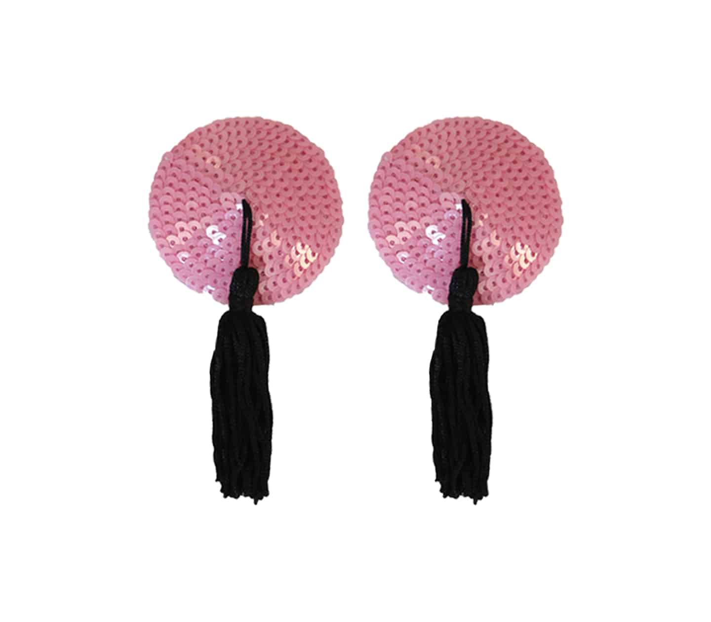 Love In Leather Round Nipple Tassels Sequin Pasties - MULTIPLE COLOURS