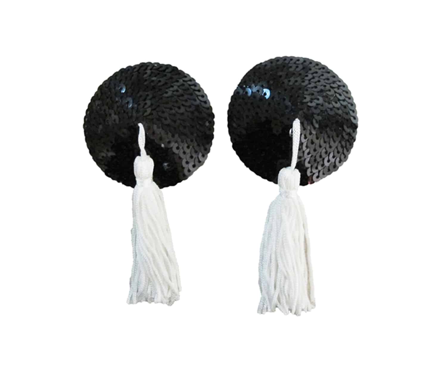 Love In Leather Round Nipple Tassels Sequin Pasties - MULTIPLE COLOURS