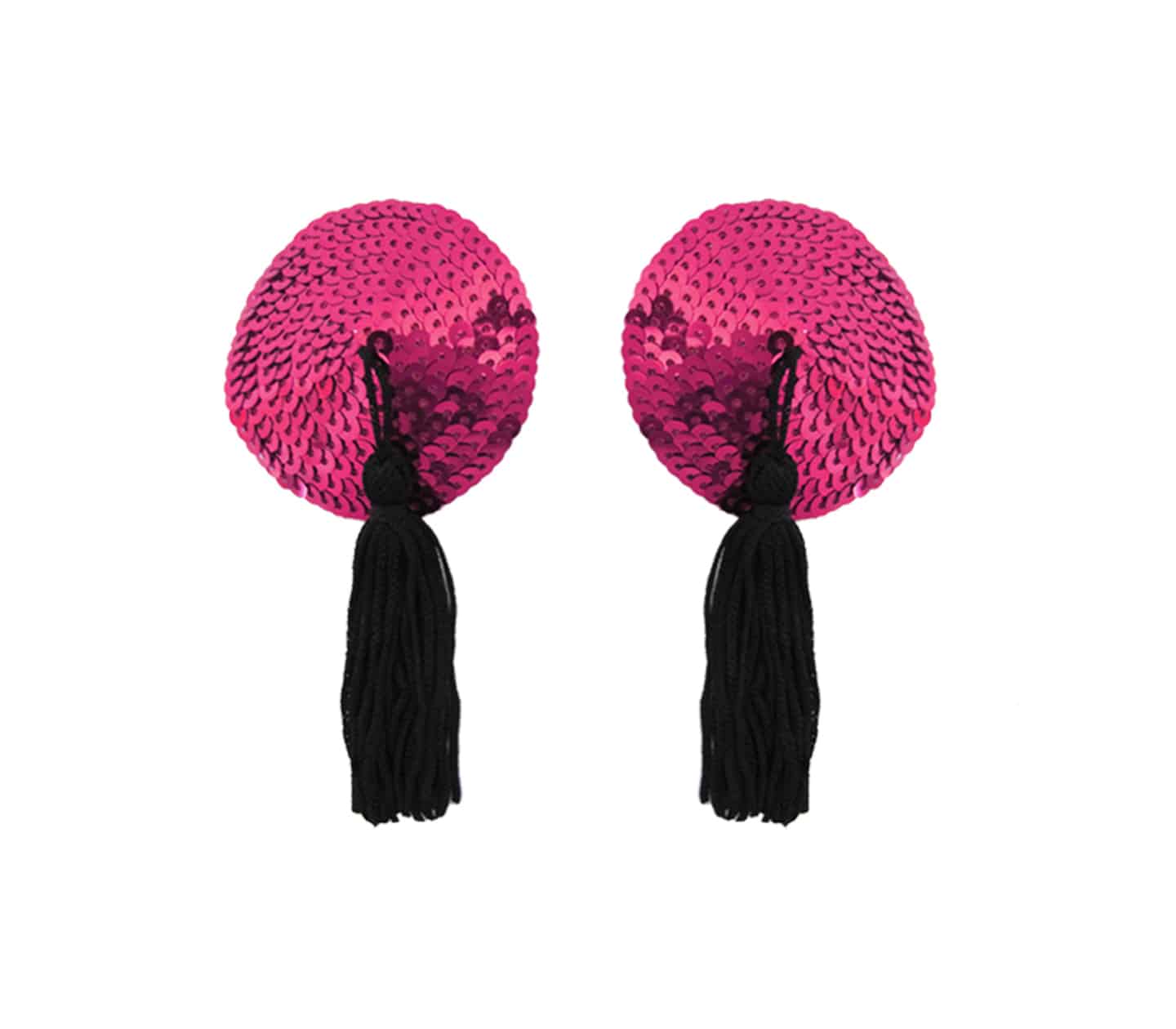Love In Leather Round Nipple Tassels Sequin Pasties - MULTIPLE COLOURS