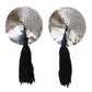 Love In Leather Round Nipple Tassels Sequin Pasties - MULTIPLE COLOURS