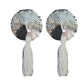 Love In Leather Round Nipple Tassels Sequin Pasties - MULTIPLE COLOURS