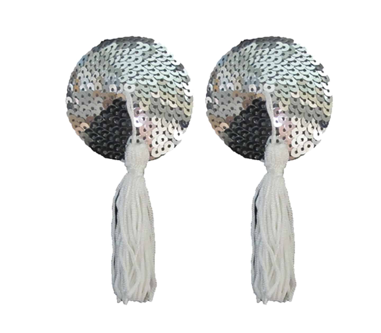 Love In Leather Round Nipple Tassels Sequin Pasties - MULTIPLE COLOURS
