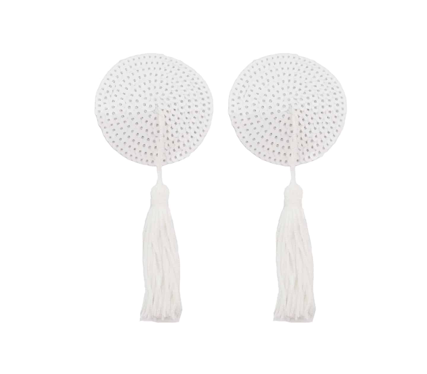 Love In Leather Round Nipple Tassels Sequin Pasties - MULTIPLE COLOURS