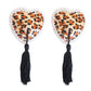 Love In Leather Heart Shape Nipple Tassels - MULTIPLE COLOURS