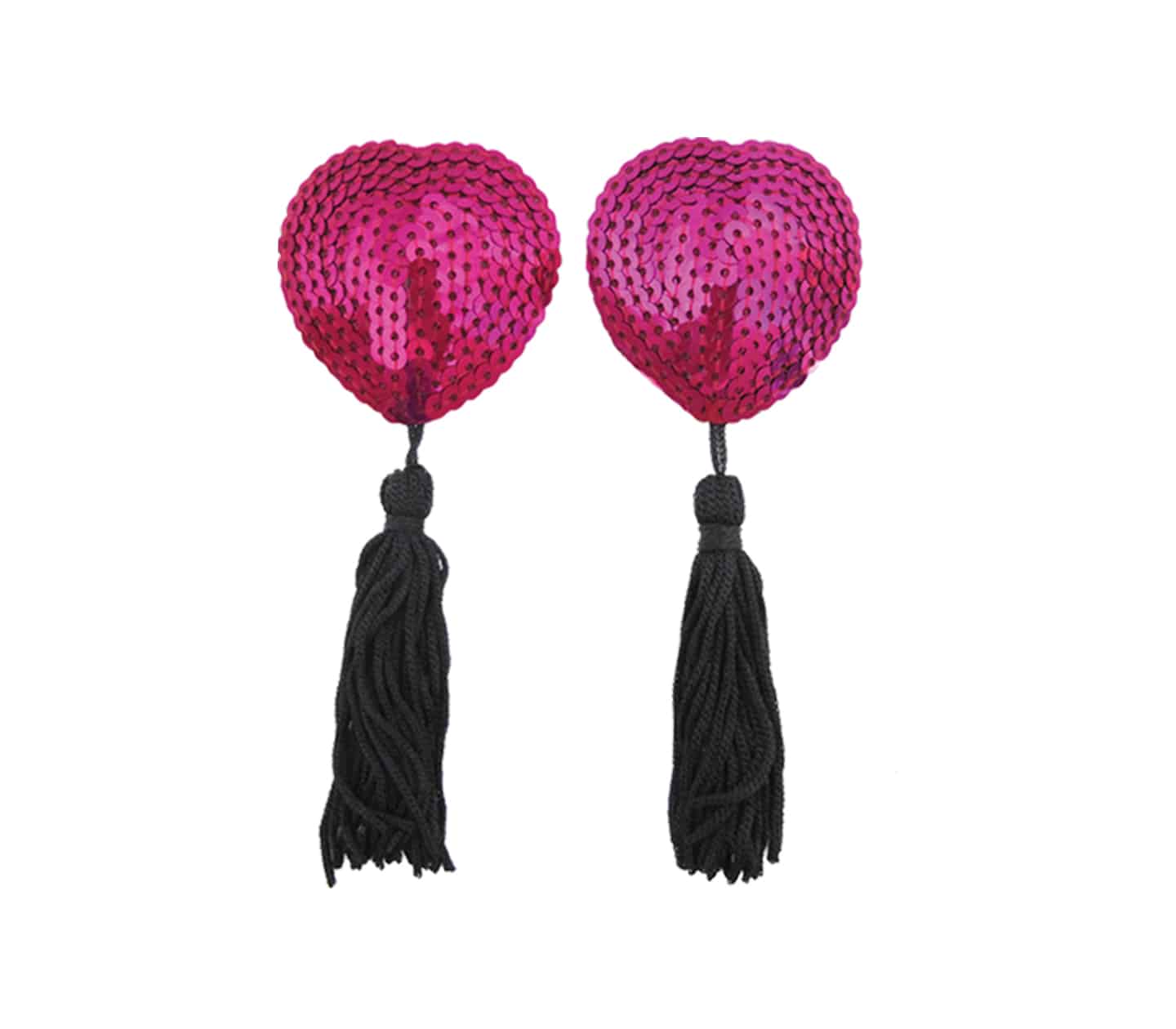 Love In Leather Heart Shape Nipple Tassels - MULTIPLE COLOURS