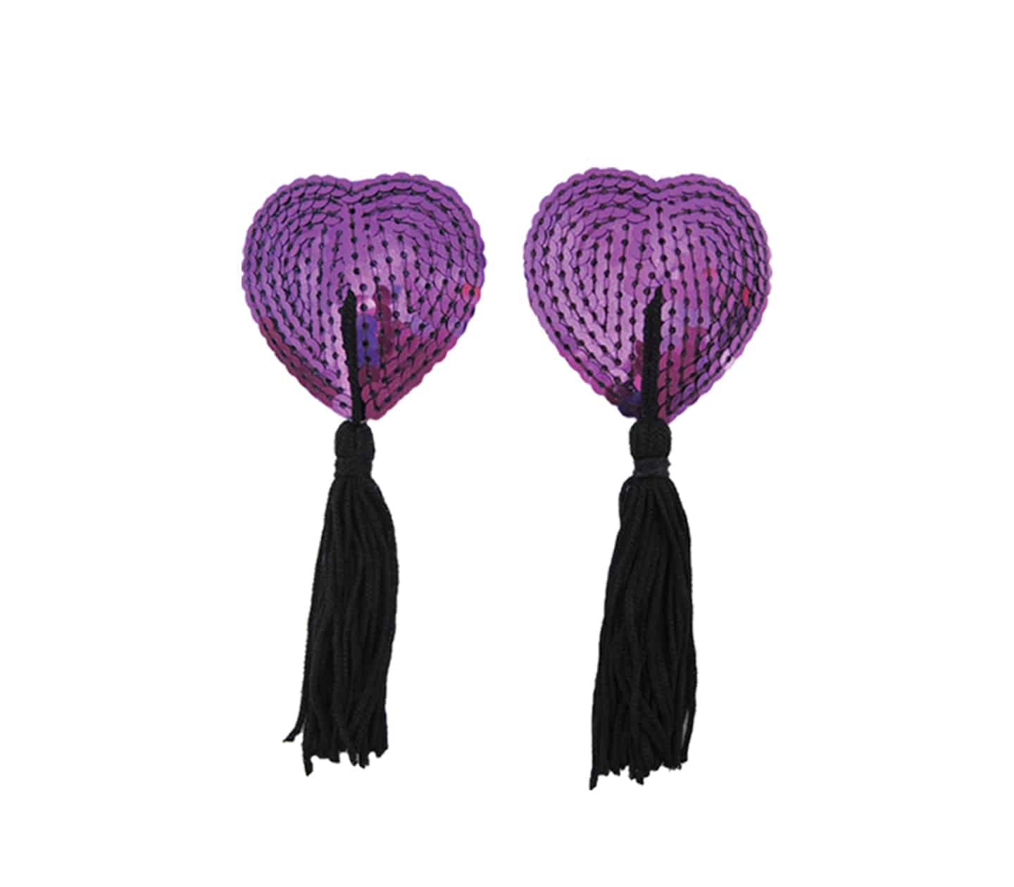 Love In Leather Heart Shape Nipple Tassels - MULTIPLE COLOURS