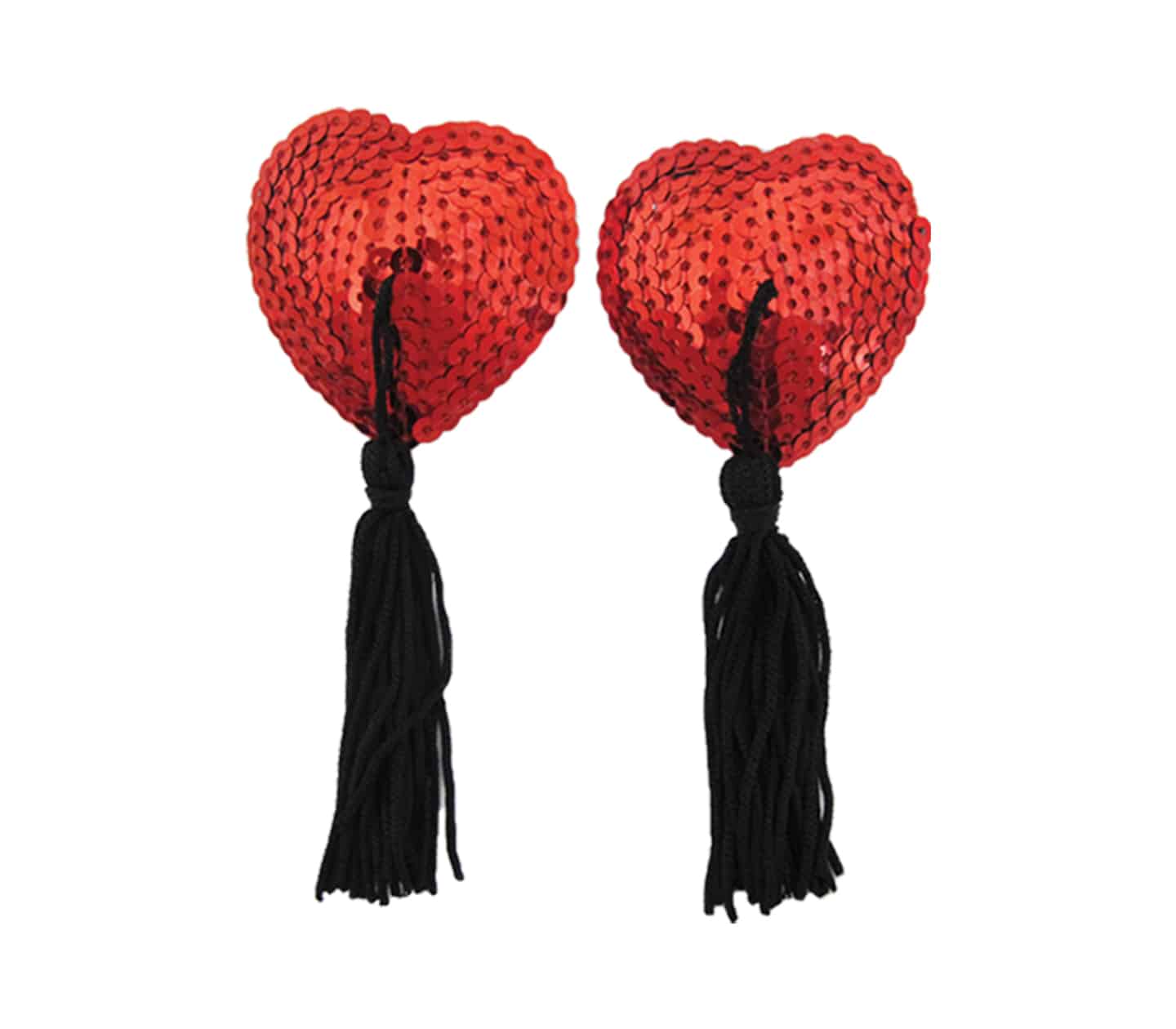 Love In Leather Heart Shape Nipple Tassels - MULTIPLE COLOURS
