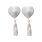 Love In Leather Heart Shape Nipple Tassels - MULTIPLE COLOURS