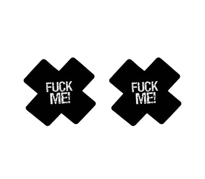 Love In Leather Fuck Me Satin Cross Nipple Pasties