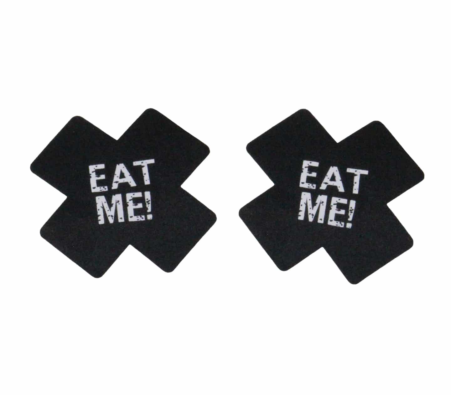 Love In Leather Eat Me Satin Cross Nipple Pasties