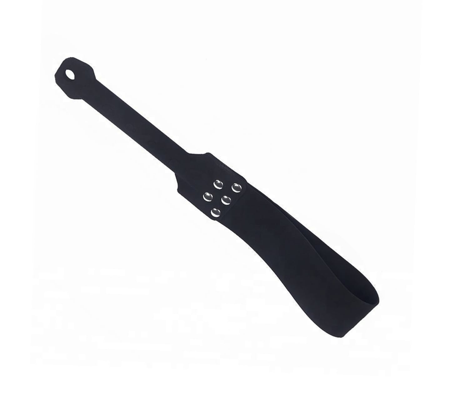 Love In Leather Black Silicone Paddle With A Folded Slapper End PAD051