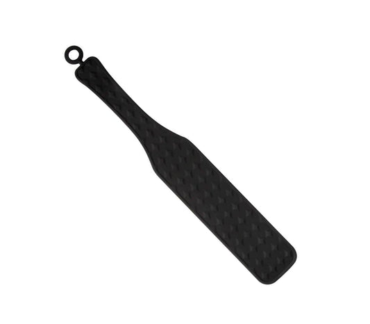 Love In Leather Weighty And Flexible Silicone Paddle With Raised Diamond Shaped Pattern PAD052BLK