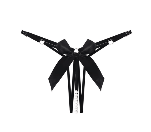 Love In Leather PAN001 Crotchless Pearl Panties Size OS - MULTIPLE COLOURS