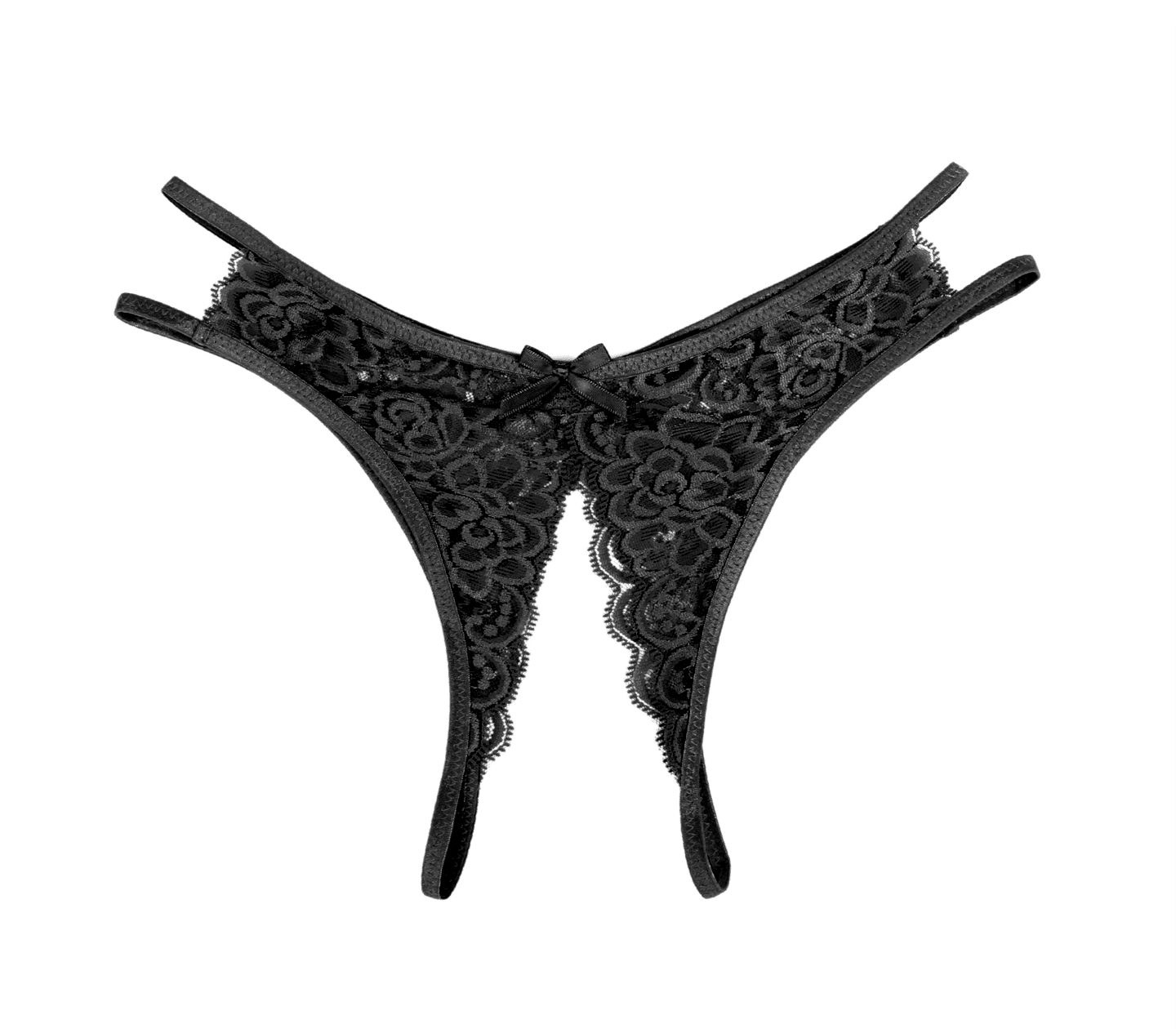 Love In Leather PAN002 Crotchless Lace Panties Size S/M/L - MULTIPLE COLOURS