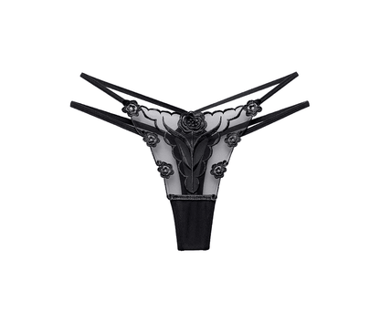 Love In Leather PAN003 Embroidered G-String Size S/M/L - MULTIPLE COLOURS