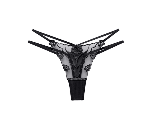 Love In Leather PAN003 Embroidered G-String Size S/M/L - MULTIPLE COLOURS