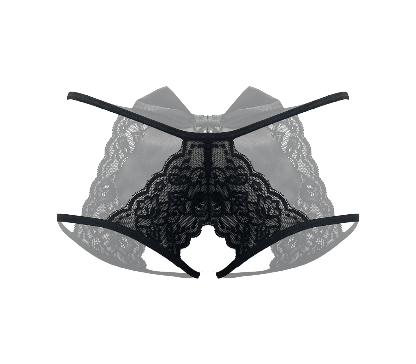 Love In Leather PAN006BLK Crotchless Panties Size OS