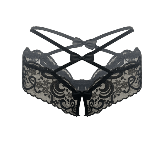 Love In Leather PAN007 Crotchless Panties Size OS - MULTIPLE COLOURS