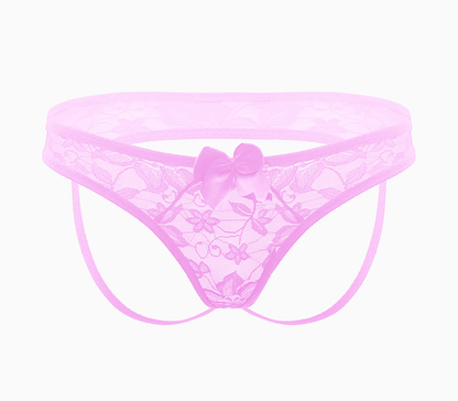 Love In Leather PAN011 Crotchless Panties Size OS - MULTIPLE COLOURS