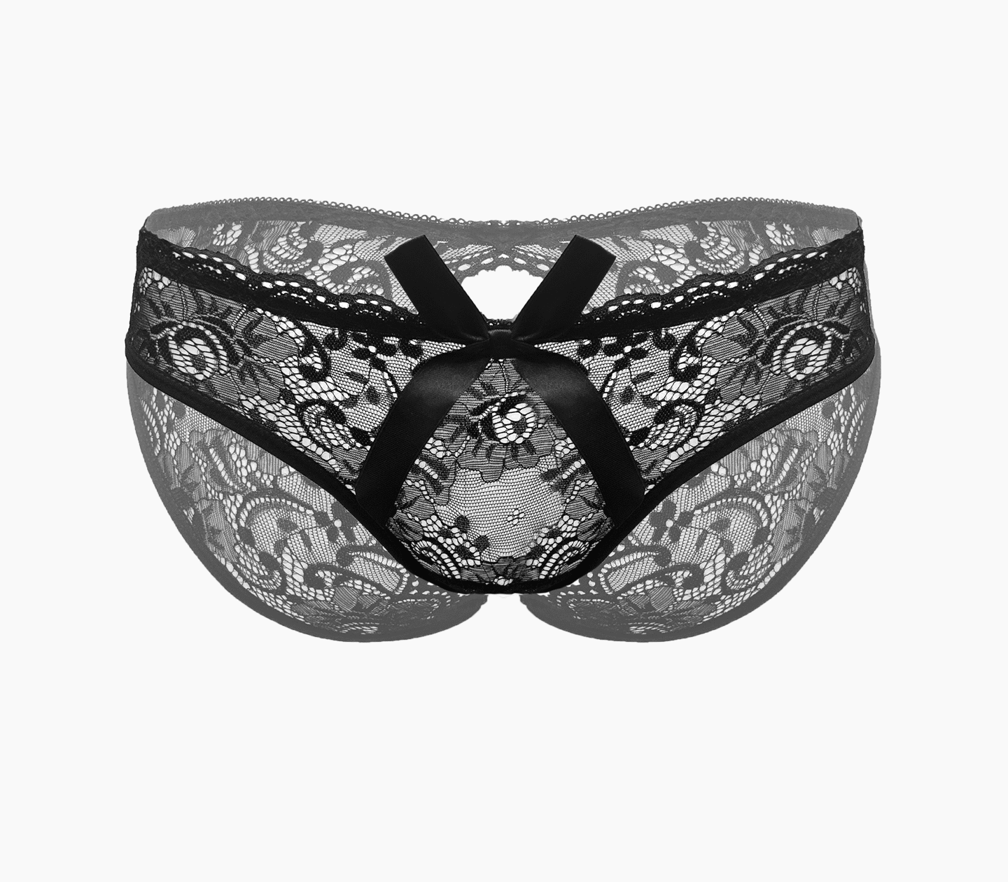 Love In Leather PAN012BLK Crotchless Panties Size OS