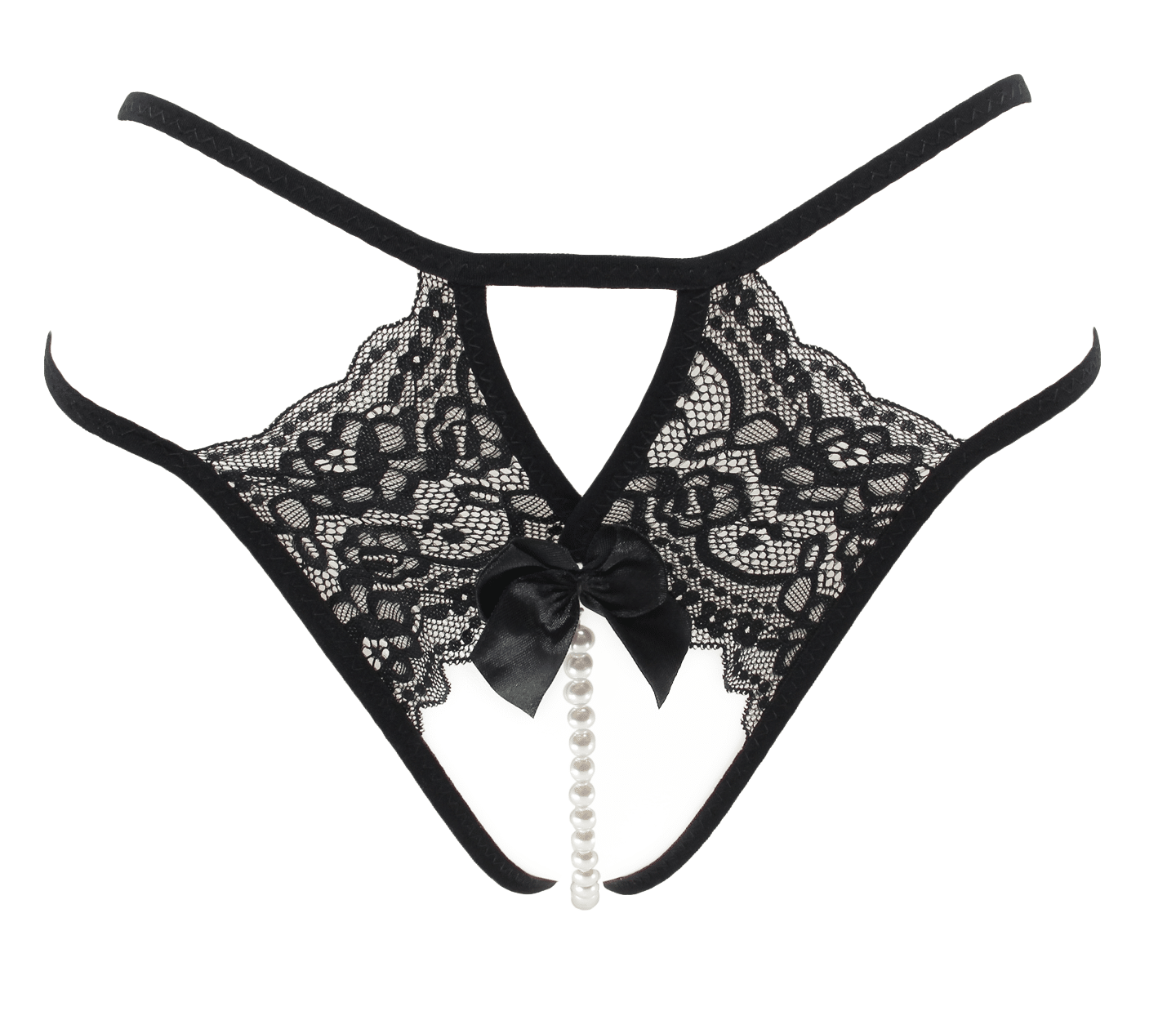 Love In Leather PAN015 Crotchless Pearl Panties Size OS - MULTIPLE COLOURS