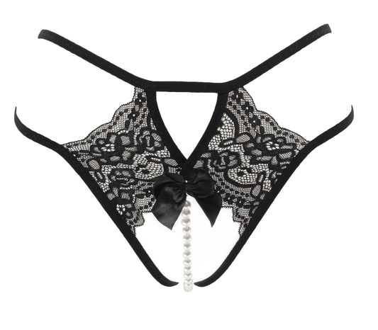 Love In Leather PAN015 Crotchless Pearl Panties Size OS - MULTIPLE COLOURS