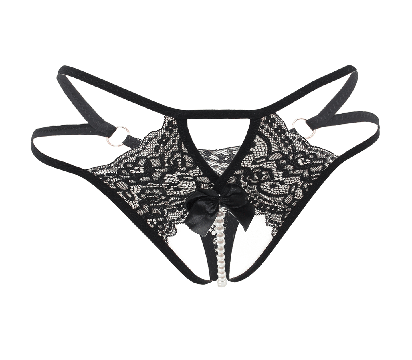 Love In Leather PAN015 Crotchless Pearl Panties Size OS - MULTIPLE COLOURS