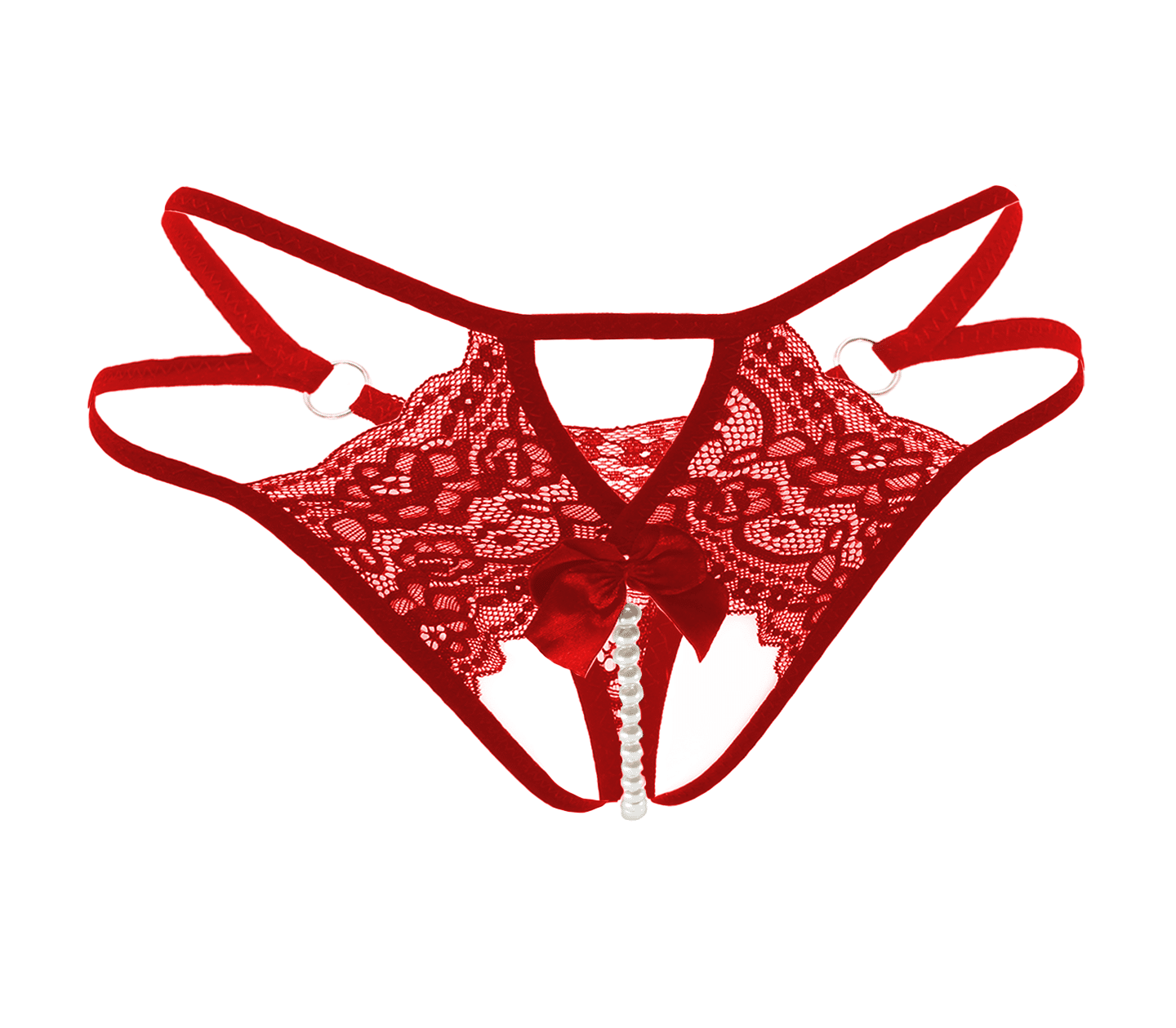 Love In Leather PAN015 Crotchless Pearl Panties Size OS - MULTIPLE COLOURS