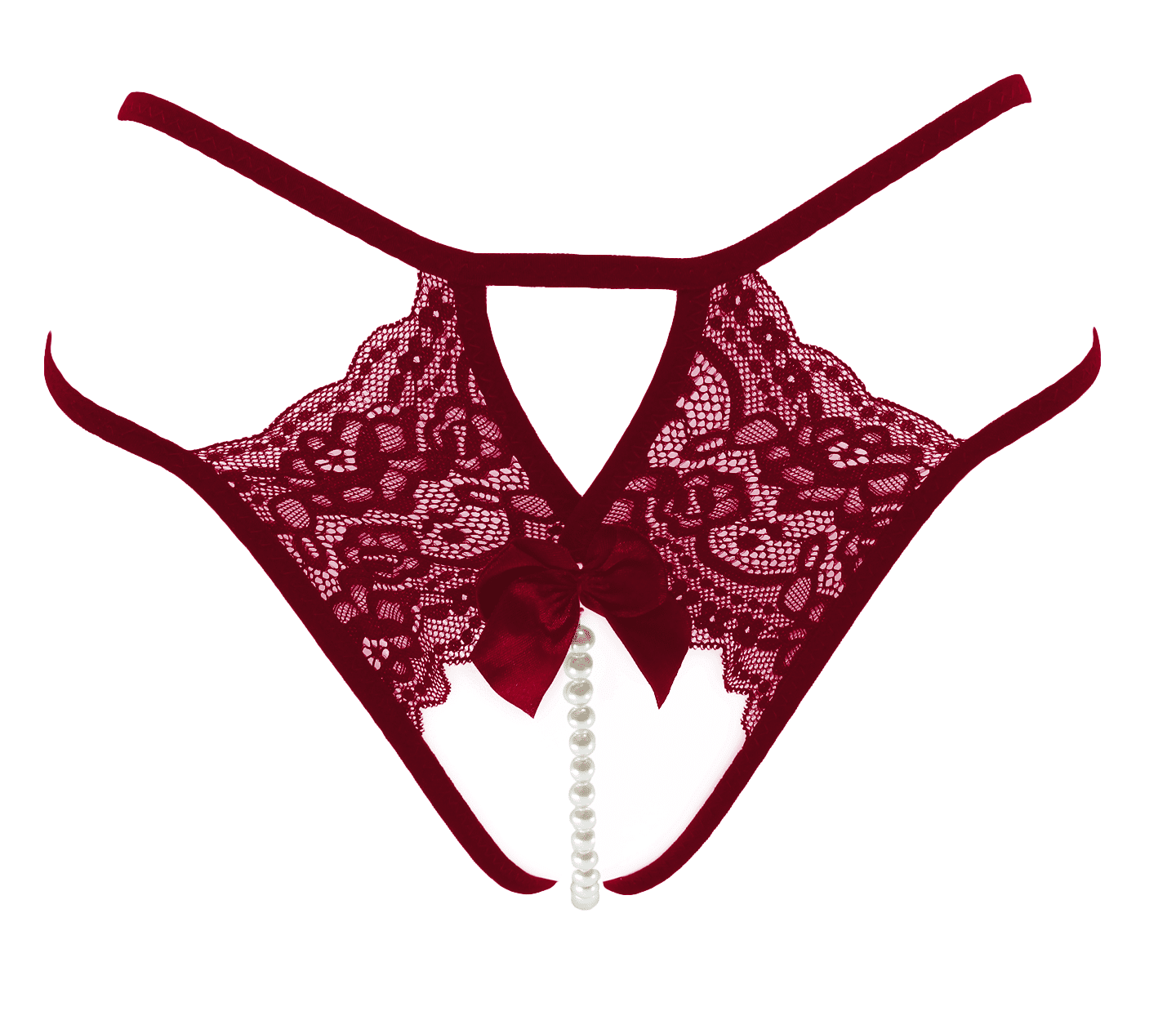 Love In Leather PAN015 Crotchless Pearl Panties Size OS - MULTIPLE COLOURS