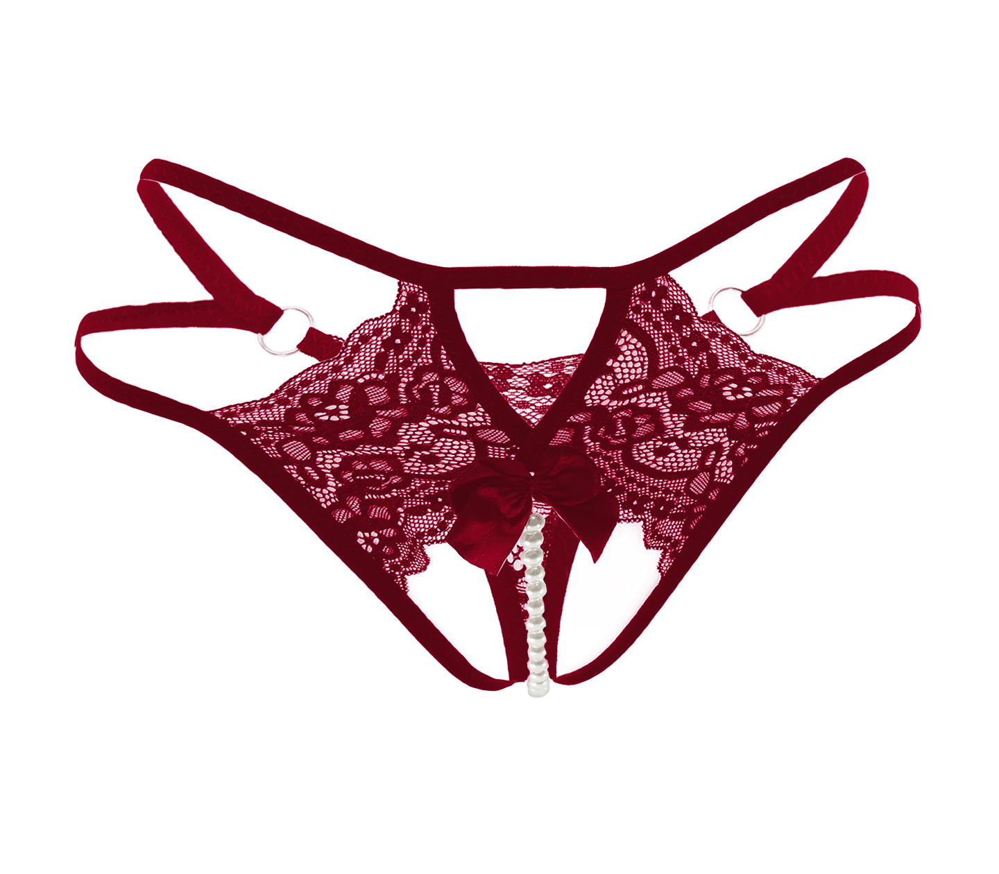 Love In Leather PAN015 Crotchless Pearl Panties Size OS - MULTIPLE COLOURS