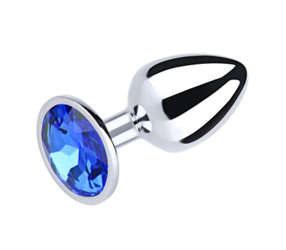 Love In Leather PLU001 Round Gem Butt Plug - MULTIPLE COLOURS
