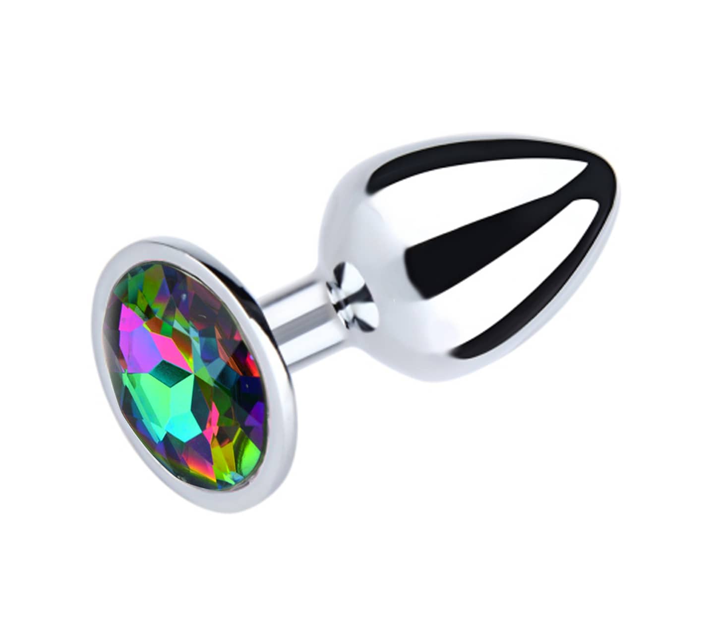 Love In Leather PLU001 Round Gem Butt Plug - MULTIPLE COLOURS