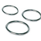 Love In Leather Stainless Steel Cock Ring - 3 Pack - MULTIPLE SIZES