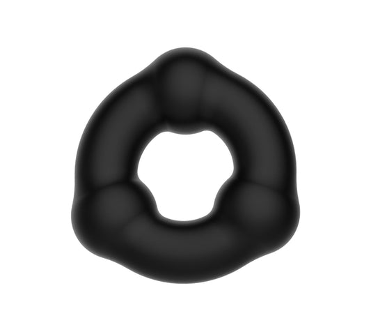Love In Leather Silicone Beaded Fat Boy Cock Ring