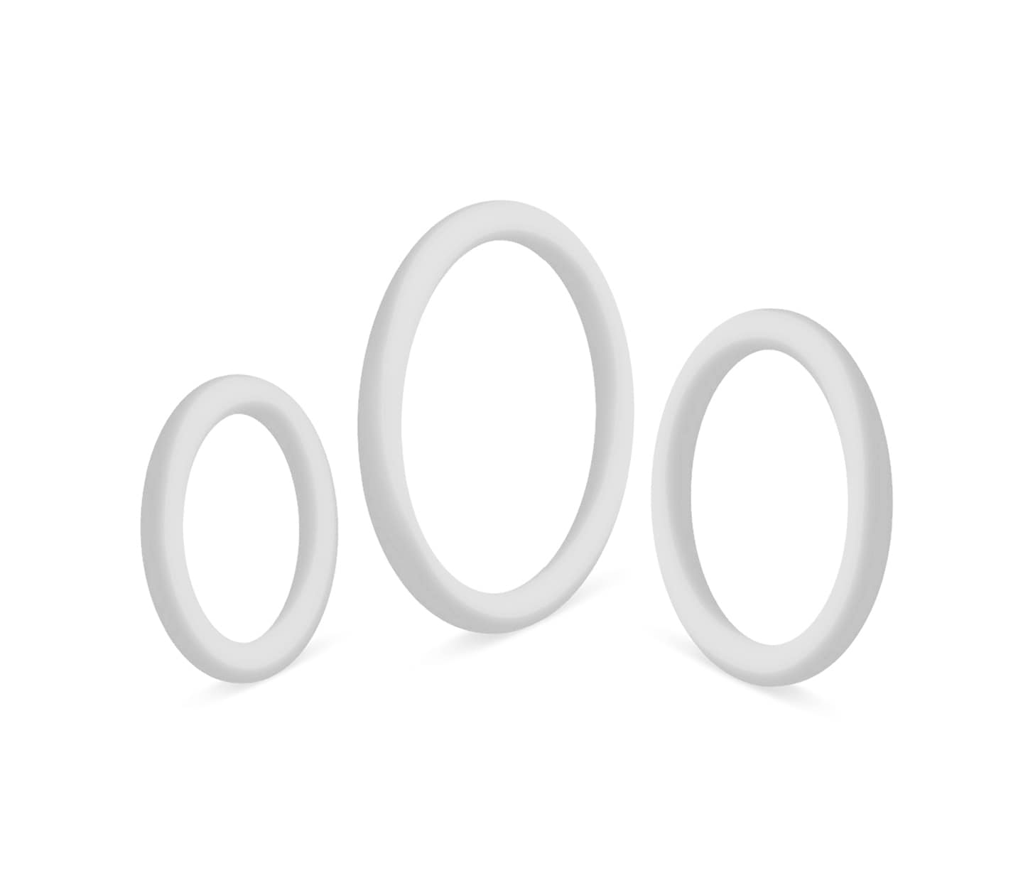 Love In Leather Silicone Cock Ring 3 Pack - MULTIPLE COLORS
