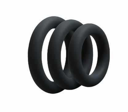 Love In Leather Silicone Fat Boy Cock Ring 3 Pack - MULTIPLE COLORS