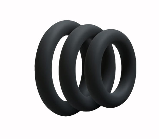 Love In Leather Silicone Fat Boy Cock Ring 3 Pack - MULTIPLE COLORS