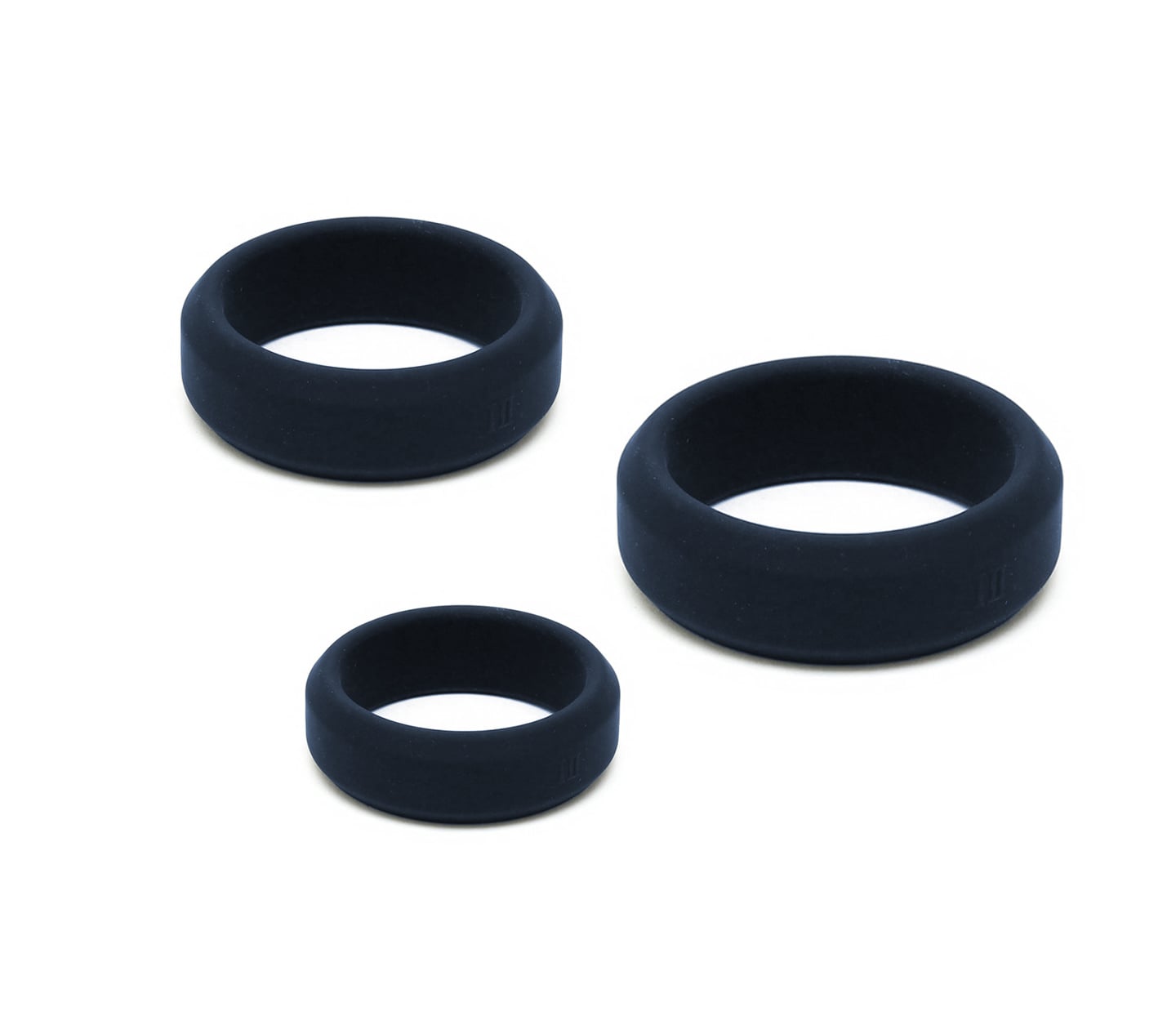 Love In Leather Silicone Fat Boy Cock Ring - 3 Pack